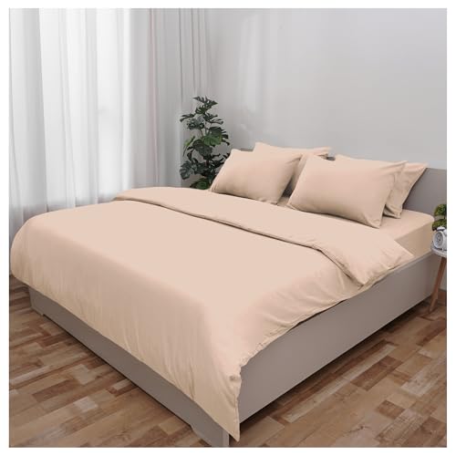 Novo Home King Size Duvet Cover Set Beige - Soft Microfibre Quilt Cover & 2 Pillowcases