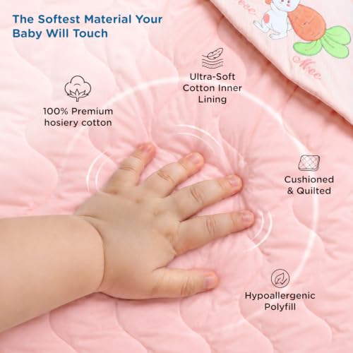 Image of Mee Mee 3-in-1 Baby Wrapper & Carry Nest for Newborns | Soft Breathable Cotton Swaddle with Hood and Cushion | Adjustable Tie-Up Design | Lightweight, Cozy & Easy to Carry (0-6 Months) (Pink)
