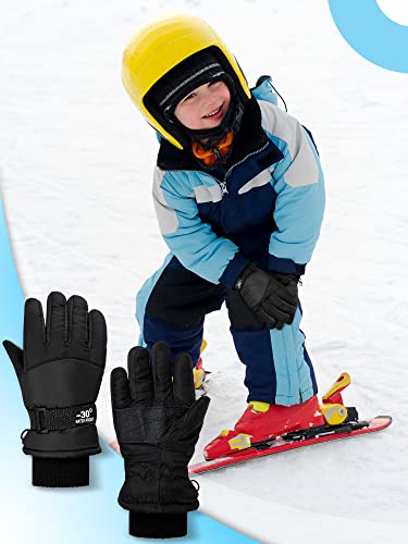 Image of Geyoga 4 Pairs Winter Kids Ski Gloves Boys Girls Windproof Waterproof Warm Snow Gloves for Children Toddler Snowboard