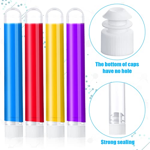 flutesan 200 pcs clear plastic test tubes 16 x 100 mm10 ml test tubes with caps for scientific experimentshalloween christmas scientific themed birthday party supplies candy storagewhite