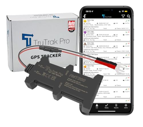 TruTrak Pro 4G - FMT200 4G GPS Tracker - Real Time Vehicle Tracker - Van, Caravan, Motorhome, Tractor, Bus & Car Tracker - Pay As You Go, 12-24V Self Install Including SIM & Data