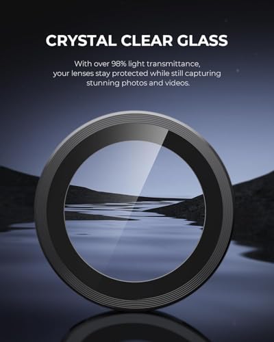 Image of 4youquality Camera Lens Protector for iPhone 17 / iPhone 16 / iPhone 16 Plus (Mist Blue) - 9H Tempered Glass, HD Clear, Scratch Resistant, No Flash Interference, Easy Installation, Case Friendly (Pack of 1 / 3)