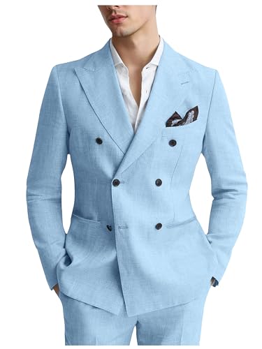 Linen Double-Breasted Beach Suit