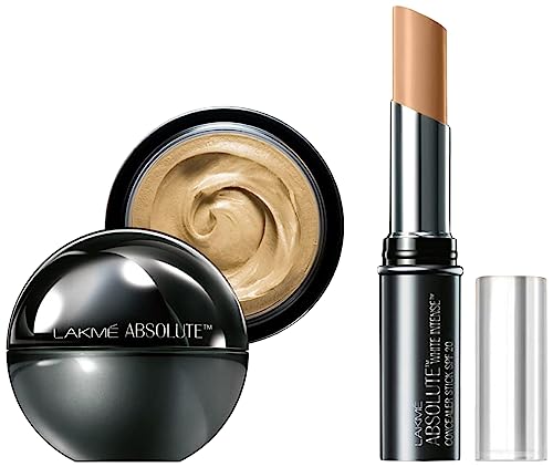 Image of Lakme Absolute Skin Natural Mousse, Ivory Fair 01, 25g & Lakme Absolute White Intense SPF 20 Concealer Stick, Fair 01, 3.6g