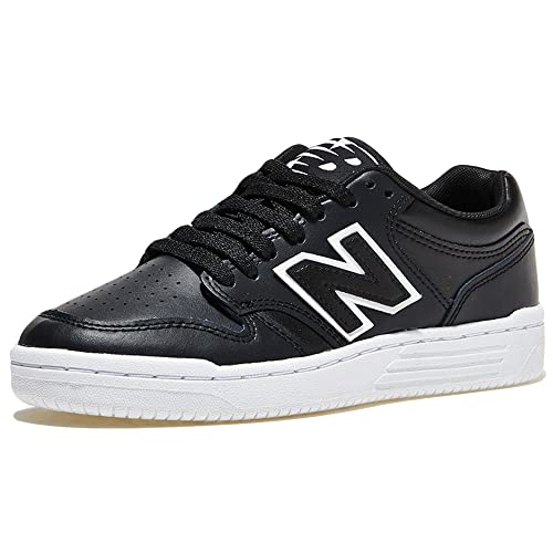 New Balance Men's Unisex-Adult BB480 V1 Court Sneaker, Black/White, 10.5