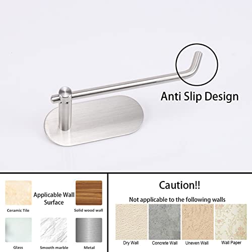 Tocten Toilet Paper Holder Self Adhesive, Stainless Steel Stick Toilet Paper Roll Holder, No Drilling Tissue Holder Easy To Install, Paper Holder Suitable For Bathroom, Office, Kitchen(Brushed, 6.7In) #TOP4