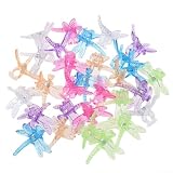 30 Stück Libellen-Orchideen-Clips aus Kunststoff für Rankentraining, Blumenstielhalter, Gartenpflanzenbefestigungen, Orchideen-Unterstützung, bunt