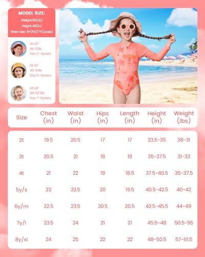 Image of Angel season Girls Swimsuits Kids Bathing Suit One Piece Swimwear with UPF 50+ Cute