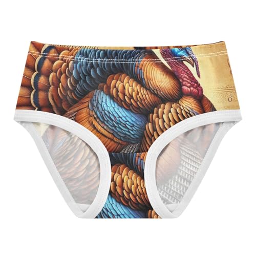 Durable Toddler Underwear Custom 2t Cotton Cute Panties Girl Thankful Thanksgiving Turkey Kids Undies Briefs