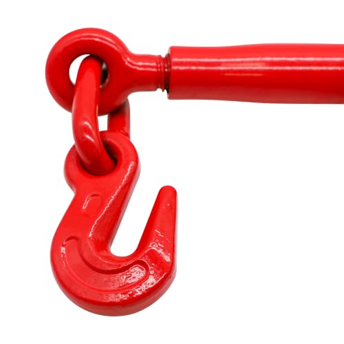 Hauler Gear Supply Ratchet Chain Binders 5/16" to 3/8" G70, 4 Pack Heavy Duty Load Binders with Grab Hooks, 5,400 lb Working Load Limit, Forged Steel Chain Binders for Flatbed Truck, Cargo Securement by Hauler Gear Supply - Used condition - Image 2