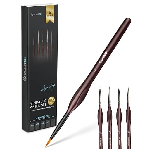 Pinselset Malen - 5 extra feine Pinsel für Details [ Höchste Präzision ] perfekter Detail Pinsel Acrylfarbe, Aquarell, Öl | Das #1 Pinsel Set zum Malen in Modellbau Pinsel, Malen nach Zahlen Pinsel