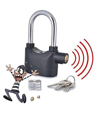 StonSell - Motion Sensor Alarm Lock for Home, Office and Bikes with 3 Keys (High Security, Unbreakable, Loud Alarm Sound , Black)