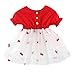 Produktbild Baby Kurzarm Rundhalsausschnitt Knopf Obst Ananas Bestickt Rüschen Mesh Rock Kleid Prinzessin Kleid YunYoud Sommermode Abendkleid Lose schöne Sommerkleid