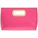 JNB Crocodile Synthetic Leather Top Handle Clutch,Fuch, Fuchsia