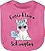 Shirtracer Geschwister Bruder und Schwester - Coole kleine Schwester mit Einhorn - Unisize - Pink - lätzchen einhorn - BZ12 - Baby Lätzchen Baumwolle