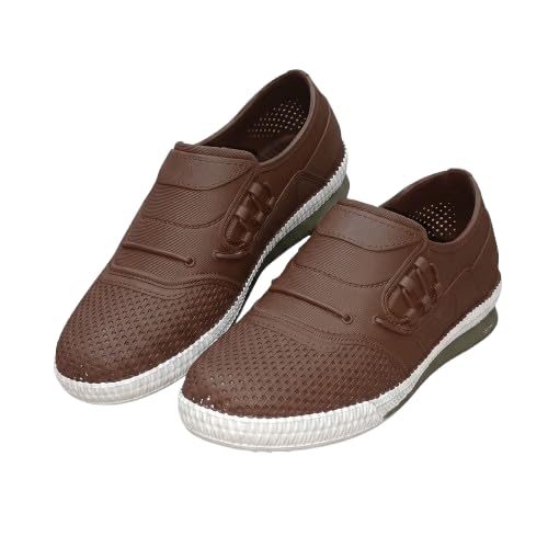 Mens Casual Monsoon Shoes | Waterproof Rainy Season Slip-On Shoes | Washable Light Flexible Anti-Skid Rubber PVC Rain Shoes for Men-image-5