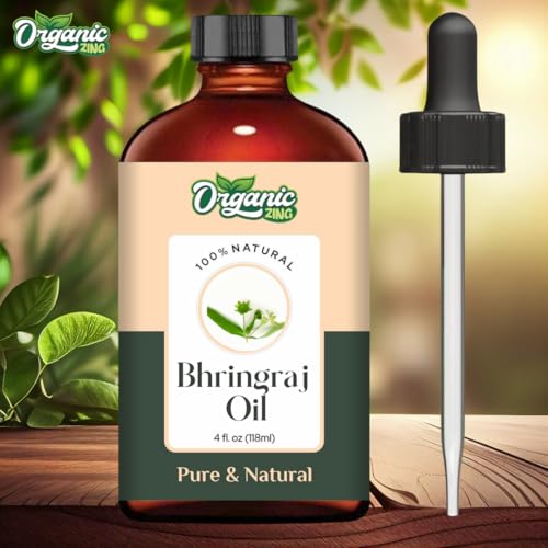 Image of Organic Zing Bhringraj Oil 118 ml (3.99 fl oz) - Traditional Hair Oil for Scalp Treatments, Hair Conditioning & DIY Hair Care Formulations