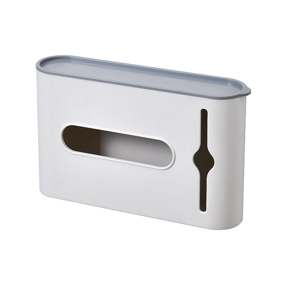 Wall Mount Dog Bag Dispenser, Adhesive Hanging Pet Waste Bag Holder and Storage Box for Yard Garden Fence Indoor and Outdoor (White)