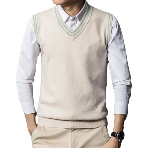 Dcvmvmn Men Wool Knit Vest Sweater V Neck Basic Autumn Winter Solid Sleeveless Jumpers