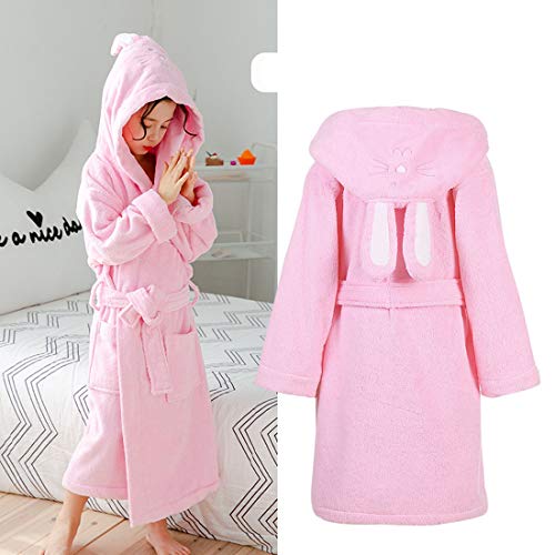 Boys Girls Cotton Terry Robe Adult Bathrobe Long Sleeve Hoodie Rabbit Pajamas2