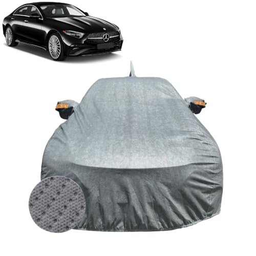 Image of Car Cover for Mercedes-Benz CLS Class (2019-2022) | 100% Waterproof Cover with Reflective Mirror Pockets | Dustproof, Scratchproof, Heatproof CLS Class Car Cover |Soft Cotton Lining| Grey