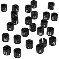 Ciieeo Clothes Hanger Size Markers Number Tags 1-50 Plastic Black Garment Hanger Size Tags for Clothing Stores and Children