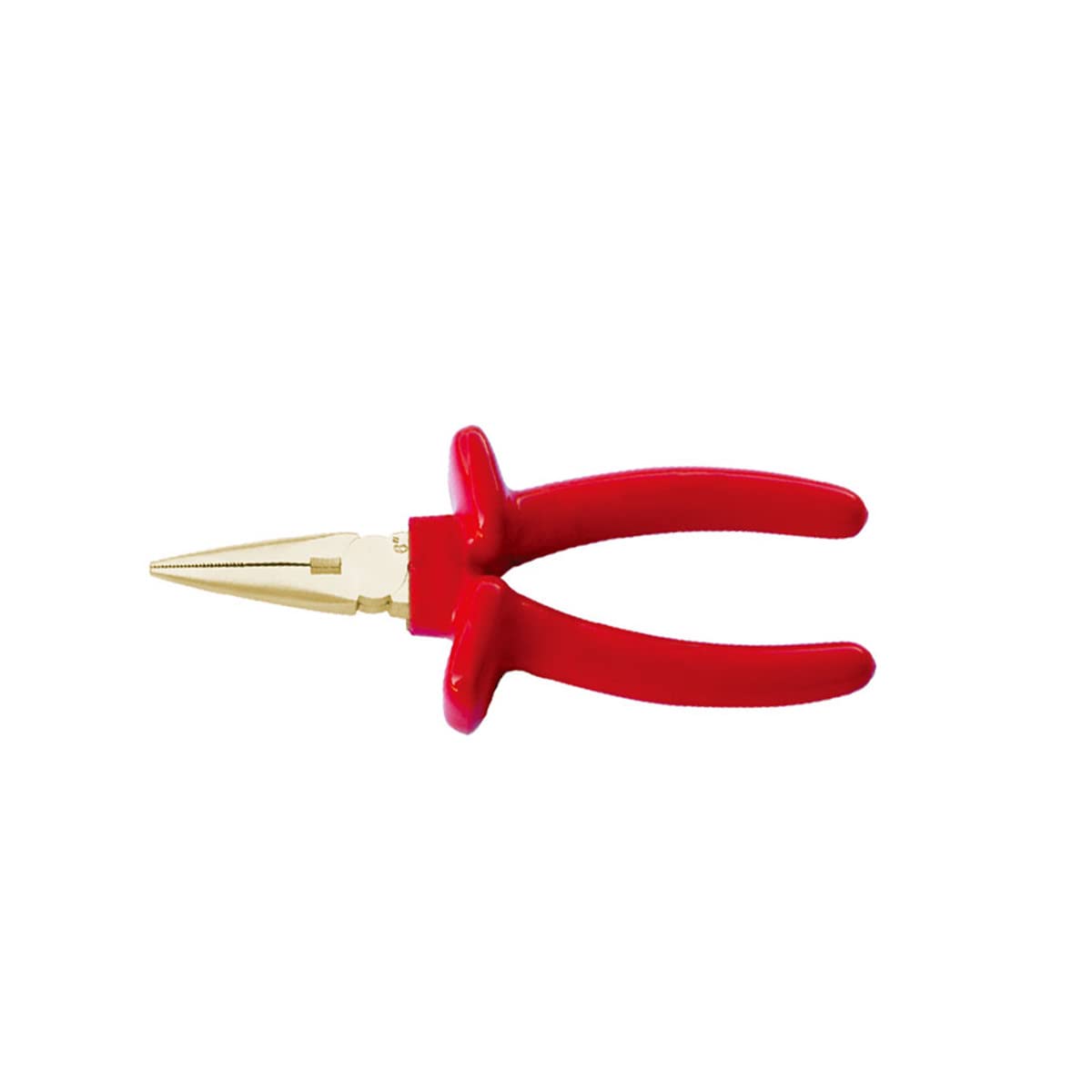 WEDO Alicates de punta Snipe de 6 pulgadas de longitud, aislados sin chispas de seguridad, VDE 1000 V, bronce de aluminio, estructura de cabeza única, estándar DIN