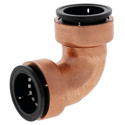 Image of NIBCO Fig No P607, 1 /2 in. Copper Wrot Racer Push-to-Connect 90 elbow
