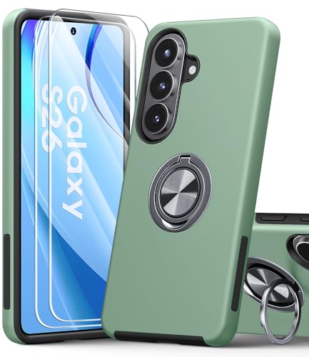 AOUIA für Samsung Galaxy S26 Hülle mit 2 Stück Panzerglas, 3-in-1 Set Schutzhülle, 360°Drehbarer Ring Kickstand… – Ansicht 1
