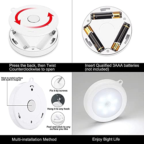 Image of VGMAX LED Motion Sensor Light, USB Rechargeable LED Nightlight, Wireless Sensor Wall Light, Camping Light White LED Light Night Lamp(White)(Pack of 5) (5)