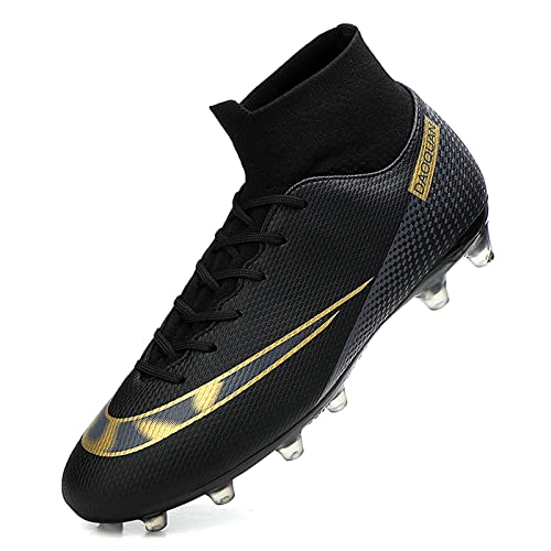 Botas de fútbol para hombre, zapatillas de fútbol para niños, zapatillas de entrenamiento profesional, zapatillas deportivas de competición, Negro 2, 39 2/3 EU