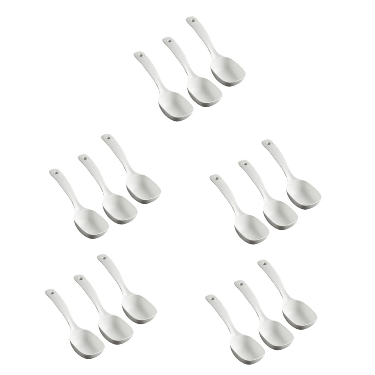 Alipis 15 Pz cucchiaio cucina cucine maniglione kitchen farinata Cuociriso mestolo per il porridge mestolo da minestra domestico da ristorante mestoli per servire pp bianca