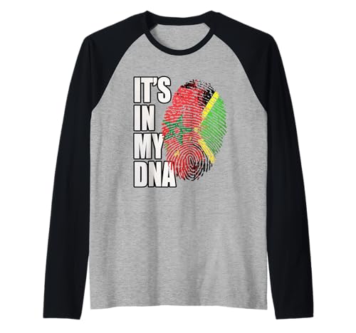 Jamaican and Moroccan Mix Heritage Flag DNA Raglan Baseball Tee