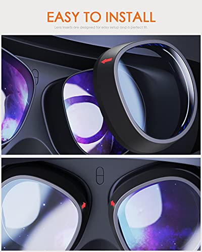 Amavasion Glasses Lens Insert Compatible With Meta/Oculus Quest 2, Amavasion Vr Myopia Glasses Customized Easy-To-Install Frame Plus Lens Combination Sph:-2.25(Two Lenses) #TOP3