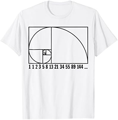 Fibonacci Spiral - Number Sequence black - Science T-Shirt