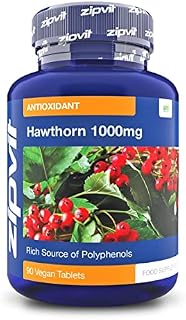 Hawthorn 1000mg, 90 Vegan Hawthorn Tablets. 3 Months Supply.