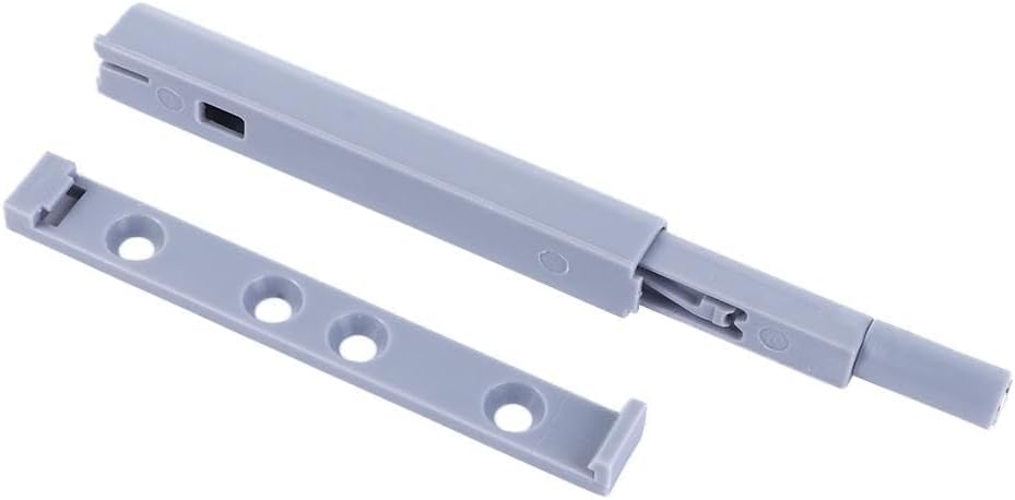 Push to Open System Damper Buffer for Cabinet Door Cupboard Catch with Magnet, 5pcs Grey ABS Furniture Hardware for Kitchen Bathroom(Grey)