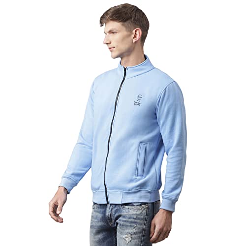 Image of Thomas Scott Men's | Solid | Full Sleeve | Regular Fit | Cotton Poly | High Neck | Zip Clouser | Knitted Sweatshirt