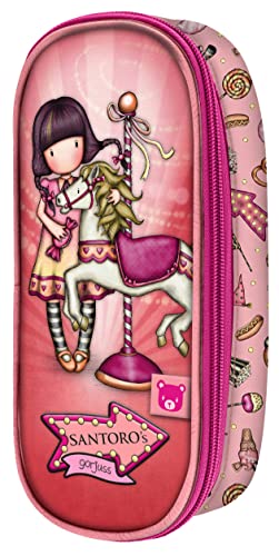 Trousse d'écolier Gorjuss Carousel Saumon (10 x 23 x 6 cm)
