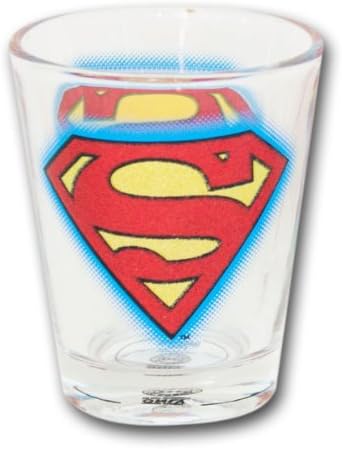 DC COMICS SUPERMAN GLITTER LOGO SHOT GLASS