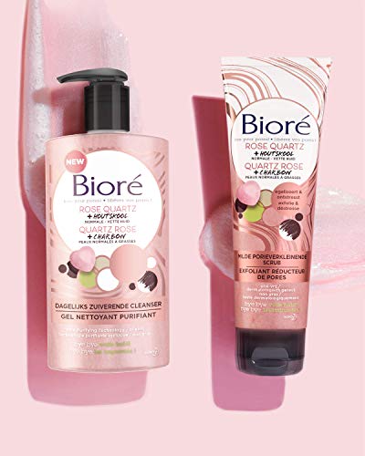 Bioré Milde Porieverkleinende Scrub met Rose Quartz + Houtskool - Voor een Normale tot Vette Huid - 110 Milliliter - Afbeelding 5