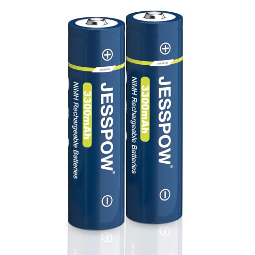 Pilas Recargables NiMH, 3300mAh bateria Adecuado para linternas, Faros（ Top Punta，2PCS）