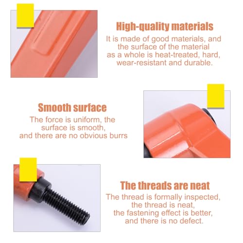 HONGECB Klemmhebelgriff, 4er Einstellbarer Befestigungsgriff, M8 Verstellbare Klemmhebel mit Gewindebuchse, Haltehebel mit Bolzen, für Werkzeugmaschinen, Schweißgeräte (Klemmhebel M8-40mm, Orange)