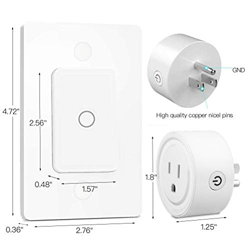 Loratap Mini Remote Control Outlet Plug Adapter With Remote Wall Switch, 656Ft Range Wireless Remote Control For Indoor Lamps And Household Appliances, No Hub Required, 10A/1100W, White #TOP7
