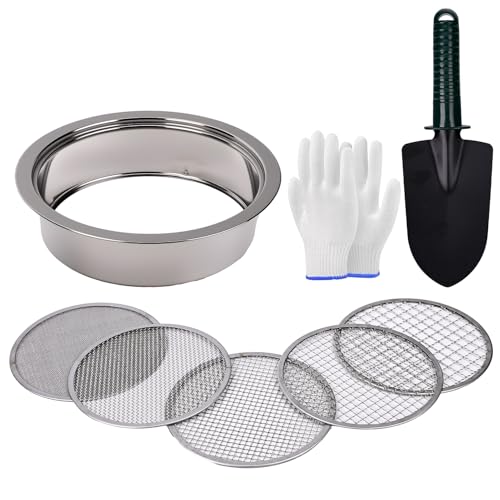 8PCS Soil Sifter Sieve Set - Rock Sifter, Sieve Fine