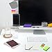 Daily Treasures Acrylic Monitor Memo Board, 2pcs Computer Monitor Side Panel(Left+Right),1pcs Message Memo Pad Shelve + 4Pcs Sticky Notes & 1 Sheet Index Tab for Office Home Desk Organizer Phone Holder