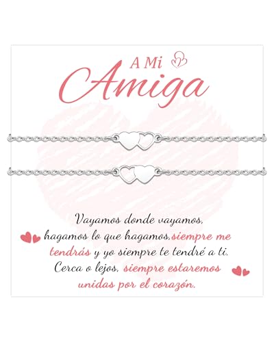 BOCHOI 2/3/4 Pcs Pulseira mulher presentes para amigas presentes amigas originais pulseiras da amizade presente aniversário Natal para amigas irmãs, Aço inoxidável