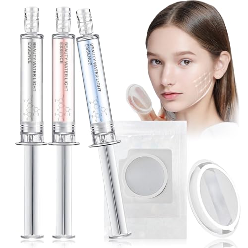 Micro Infusion Facial System, Correcting Glow Serum Patchs+ Microneedling, Sérum Anti-âge par Microneedling, Micro Infusion Visage, Réduit les Ridules et Raffermit la Peau, Sérum Visage 3 * 10ML