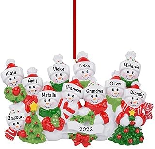 Personalized Christmas Ornaments Family of 7  Polyresin Snowman Family Ornament  Unique Family Christmas Ornaments 2022  Gifts for Mom, Dad, Kids, Grandma, Grandpa  Durable Family Décor