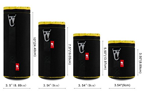 Hermitshell Dslr Camera Drawstring Lens Pouch Soft Bag Cover With Metal Clip Size S M L Xl Fits Sony Canon Nikon Pentax Olympus Panasonic Lens #TOP5